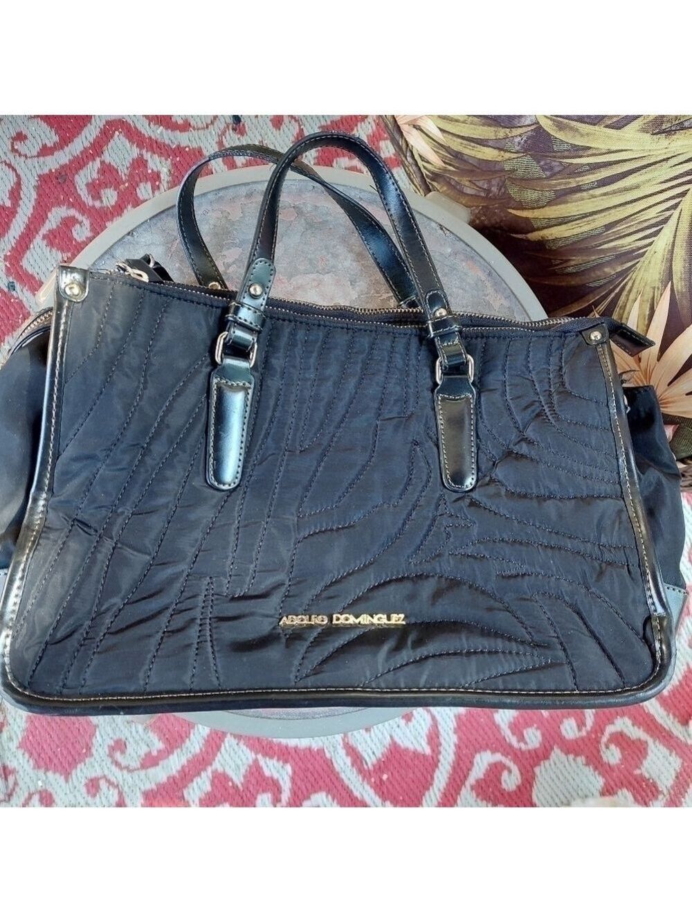Vintage* Adolfo Dominguez Medium Black Quilted Handbag/Purse